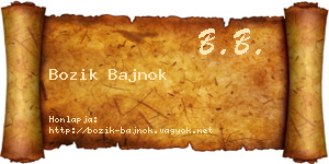 Bozik Bajnok névjegykártya